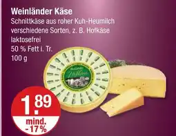 V Markt Weinländer käse Angebot