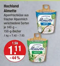 V Markt Hochland almette Angebot