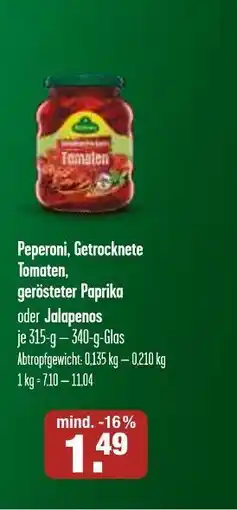 V Markt Peperoni, getrocknete tomaten, gerösteter paprika Angebot