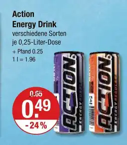 V Markt Action energy drink Angebot