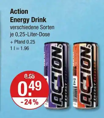 V Markt Action energy drink Angebot