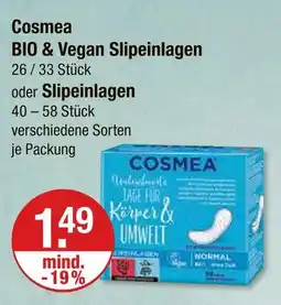 V Markt Cosmea bio & vegan slipeinlagen Angebot