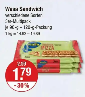 V Markt Wasa sandwich pizza Angebot