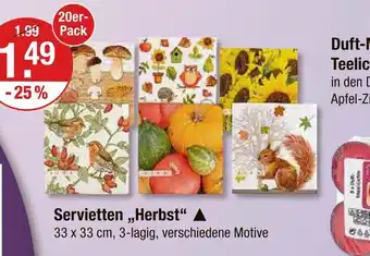 V Markt Servietten 'herbst' Angebot