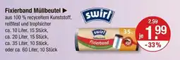 V Markt Swirl fixierband müllbeutel ca. 10 liter, 15 stück Angebot