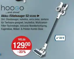 V Markt Hoogo akku-/stielsauger s2 sc202 Angebot