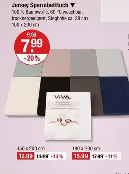V Markt Viva jersey spannbetttuch Angebot