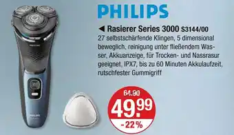 V Markt Philips rasierer series 3000 s3144/00 Angebot