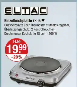 V Markt Eltac einzelkochplatte ek 18 Angebot