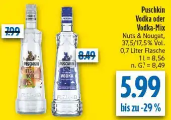 diska Puschkin Vodka oder Vodka-Mix Angebot