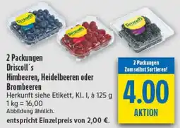diska 2 Packungen Driscoll's Himbeeren, Heidelbeeren oder Brombeeren Angebot