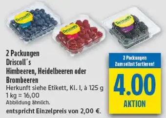 diska 2 Packungen Driscoll's Himbeeren, Heidelbeeren oder Brombeeren Angebot