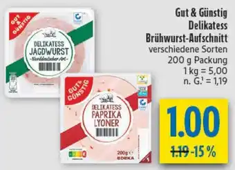 diska Gut & Günstig Delikatess Brühwurst-Aufschnitt Angebot