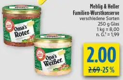 diska Mehlig & Heller Familien-Wurstkonserve Angebot