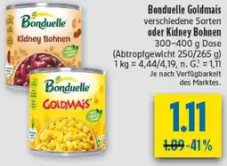 diska Bonduelle Goldmais oder Kidney Bohnen Angebot