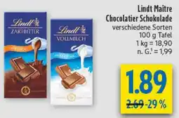diska Lindt Maître Chocolatier Schokolade Angebot