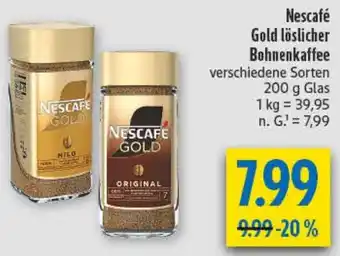diska Nescafé Gold löslicher Bohnenkaffee Angebot
