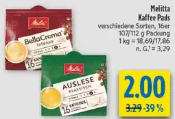 diska Melitta Kaffee Pads Angebot