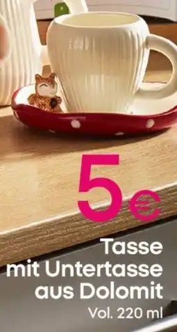 PEPCO Tasse mit Untertasse aus Dolomit Angebot