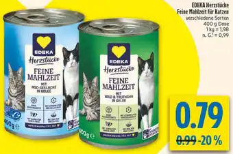 diska EDEKA Herzstücke Feine Mahlzeit für Katzen Angebot