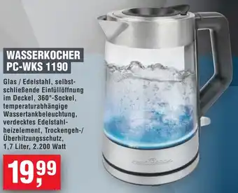 Handelshof WASSERKOCHER PC-WKS 1190 Angebot