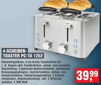 Handelshof PROFI COOK 4-SCHEIBEN TOASTER PC-TA 1252 Angebot