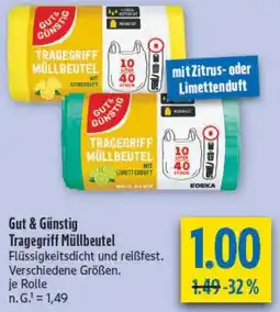 diska Gut & Günstig Tragegriff Müllbeutel Angebot