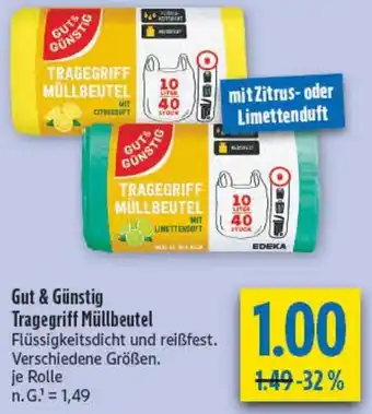 diska Gut & Günstig Tragegriff Müllbeutel Angebot