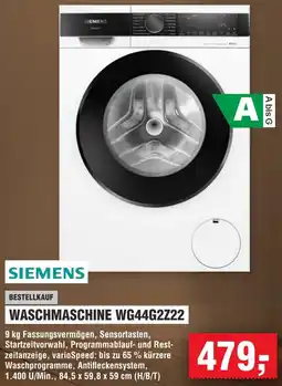 Handelshof SIEMENS WASCHMASCHINE WG44G2Z22 Angebot