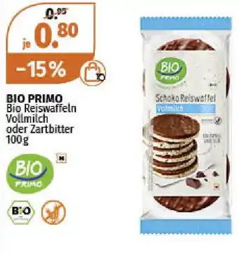 Müller Bio Primo Bio Reiswaffeln Vollmilch oder Zartbitter 100g Angebot