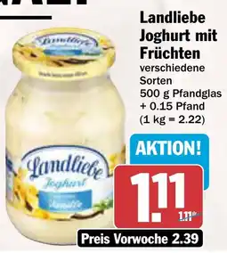 AEZ Landliebe Joghurt mit Früchten Angebot