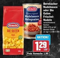 AEZ Bernbacher Nudelsauce oder Die Guten Frischei- Bolognaise Nudeln Angebot
