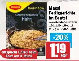 AEZ Maggi Fertiggerichte im Beutel Angebot