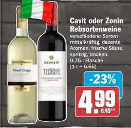 AEZ Cavit oder Zonin Rebsortenweine Angebot