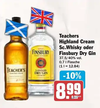AEZ Teachers Sc.Whisky oder Highland Cream Finsbury Dry Gin Angebot