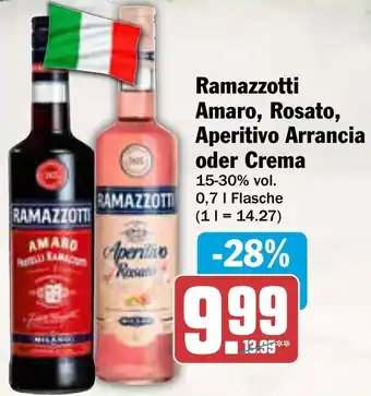 AEZ Ramazzotti Amaro, Rosato, Aperitivo Arrancia oder Crema Angebot