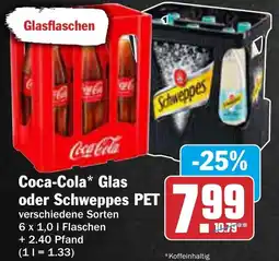 AEZ Coca-Cola Glas oder Schweppes PET Angebot