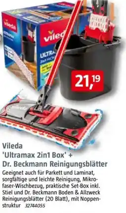 Bauhaus Vileda 'Ultramax 2in1 Box' + Dr. Backmann Reinigungsblätter Angebot