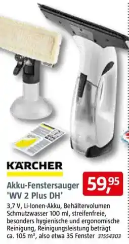 Bauhaus KARCHER Akku-Fenstersauger 'WV 2 Plus DH' Angebot