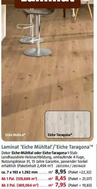 Bauhaus Laminat 'Eiche Mühltal'/'Eiche Taragona' Angebot