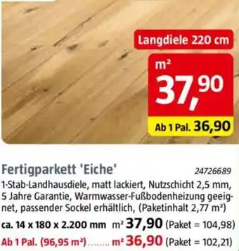 Bauhaus Fertigparkett Fertigparkett 'Eiche' Angebot