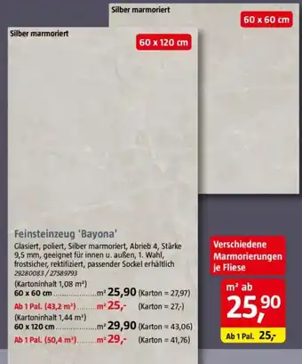 Bauhaus Feinsteinzeug 'Bayona' Angebot