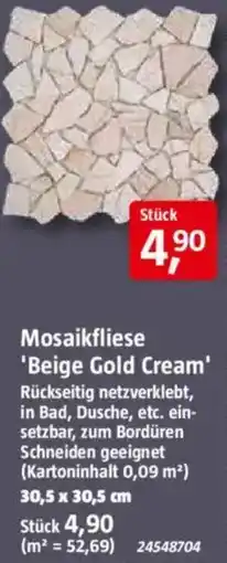 Bauhaus Mosaikfliese 'Beige Gold Cream' Angebot