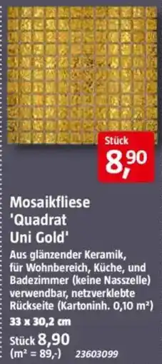 Bauhaus Mosaikfliese 'Quadrat Uni Gold' Angebot