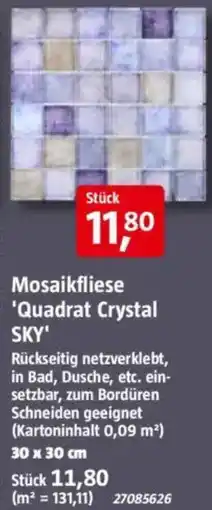 Bauhaus Mosaikfliese 'Quadrat Crystal SKY' Angebot