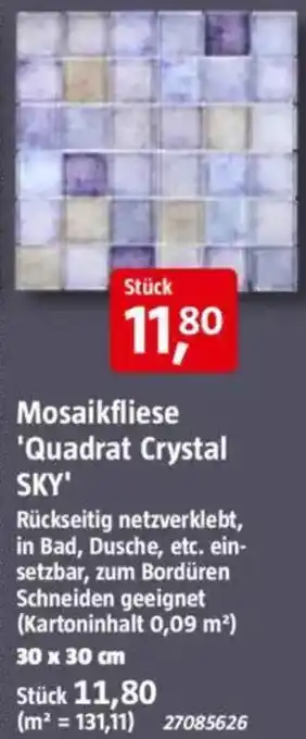 Bauhaus Mosaikfliese 'Quadrat Crystal SKY' Angebot