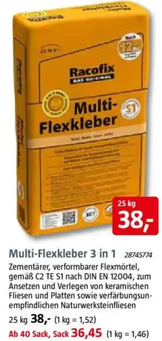 Bauhaus Racofix Multi-Flexkleber 3 in 1 Angebot