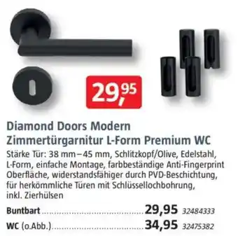 Bauhaus Diamond Doors Modern Zimmertürgarnitur L-Form Premium WC Stärke Angebot