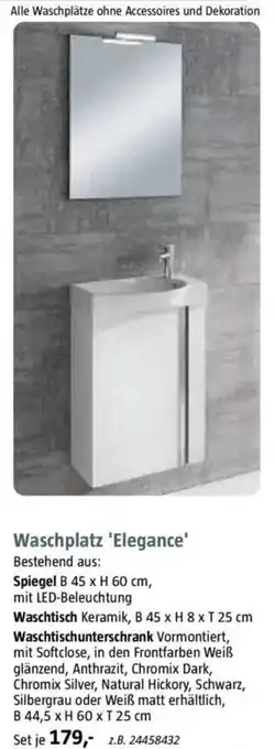 Bauhaus Waschplatz 'Elegance' Spiegel-Waschtisch-Waschtischunterschrank Set Angebot