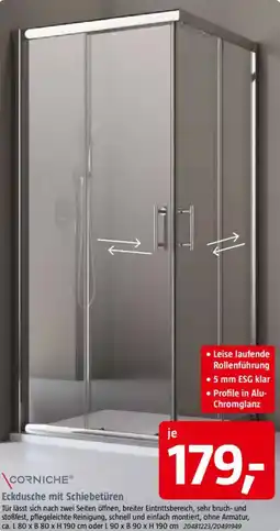 Bauhaus CORNICHE Eckdusche mit Schiebetüren Angebot